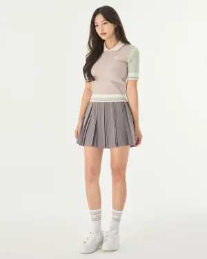 double pleated band skirt - Cocoa Hip Skimming Tiered Design