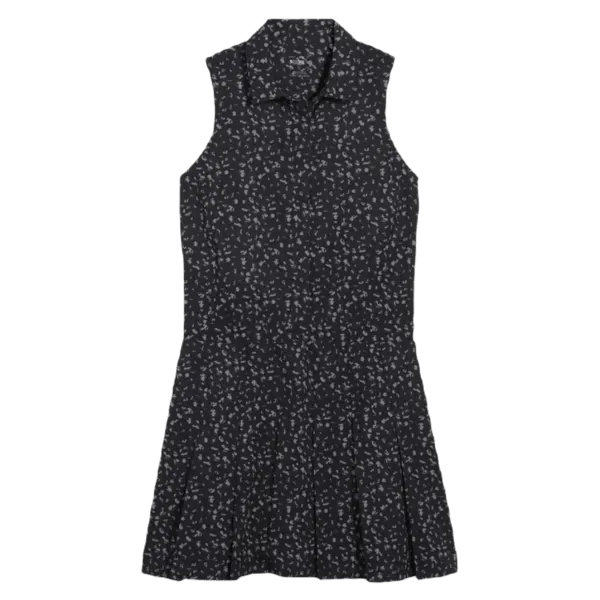 Puma Ladies Leopard Pleated Golf Dress - Black Refined Presence