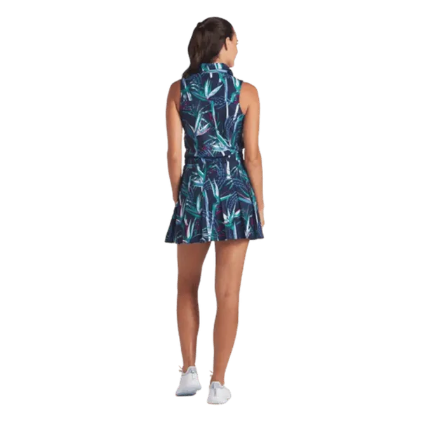 Fall Outfit Puma Ladies Paradise Pleated Golf Dress - Navy