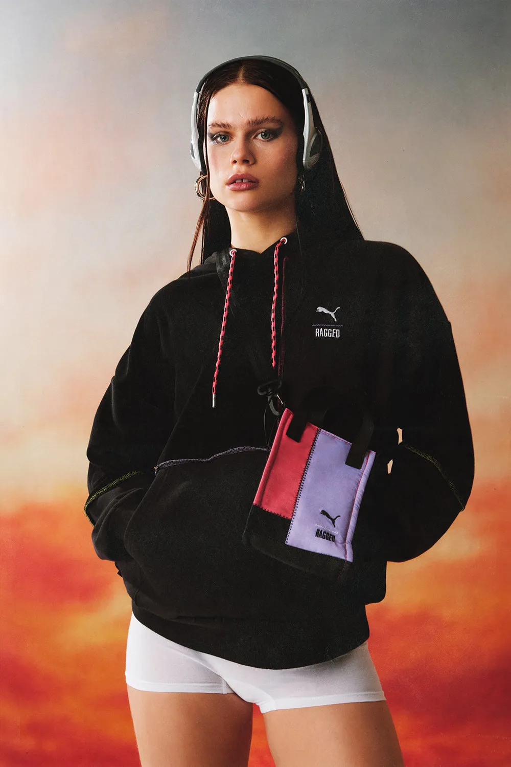 MicrofiberBlend Texture PUMA x The Ragged Priest Black Jersey Hoodie