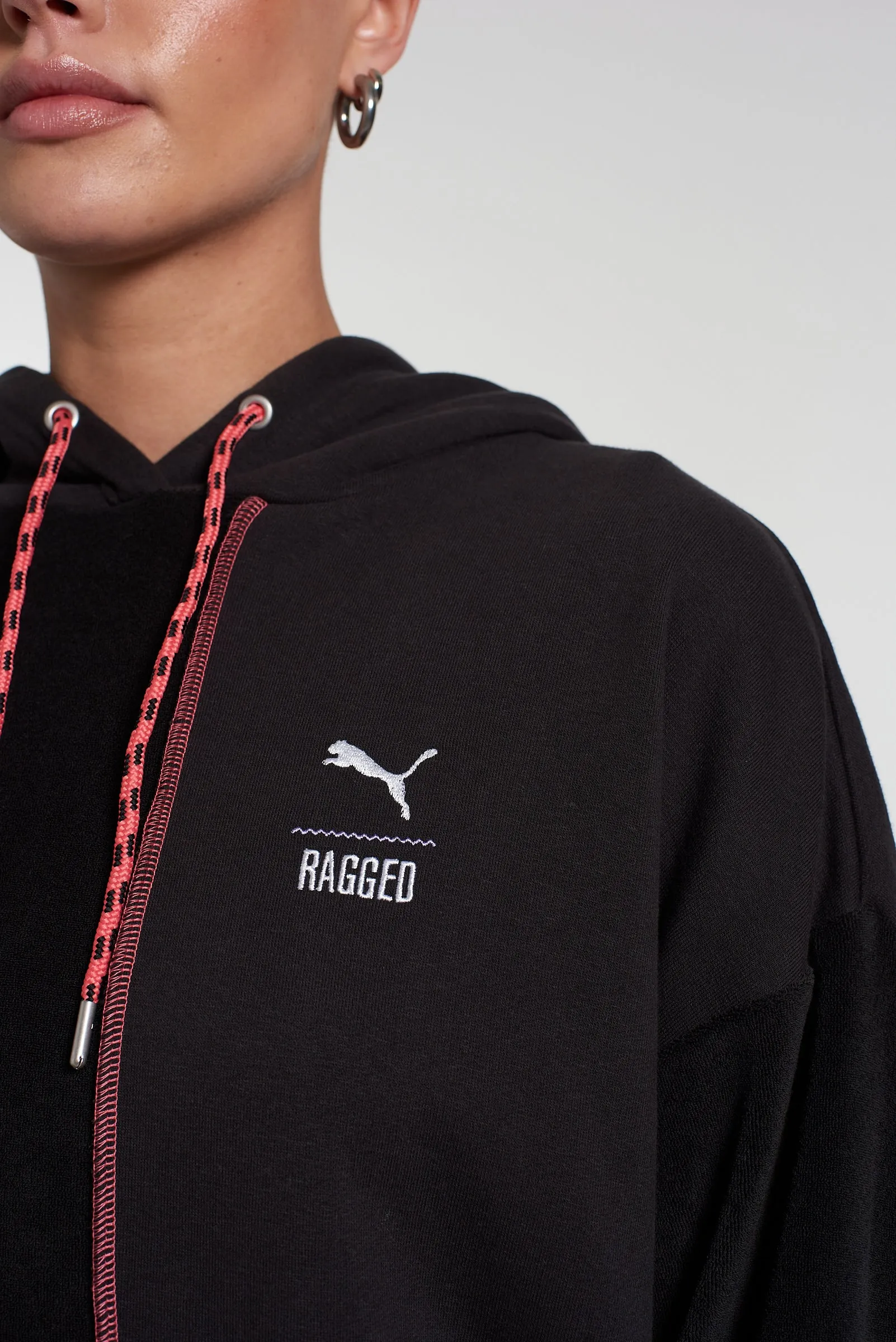 PUMA x The Ragged Priest Black Jersey Hoodie Seasonal Wear