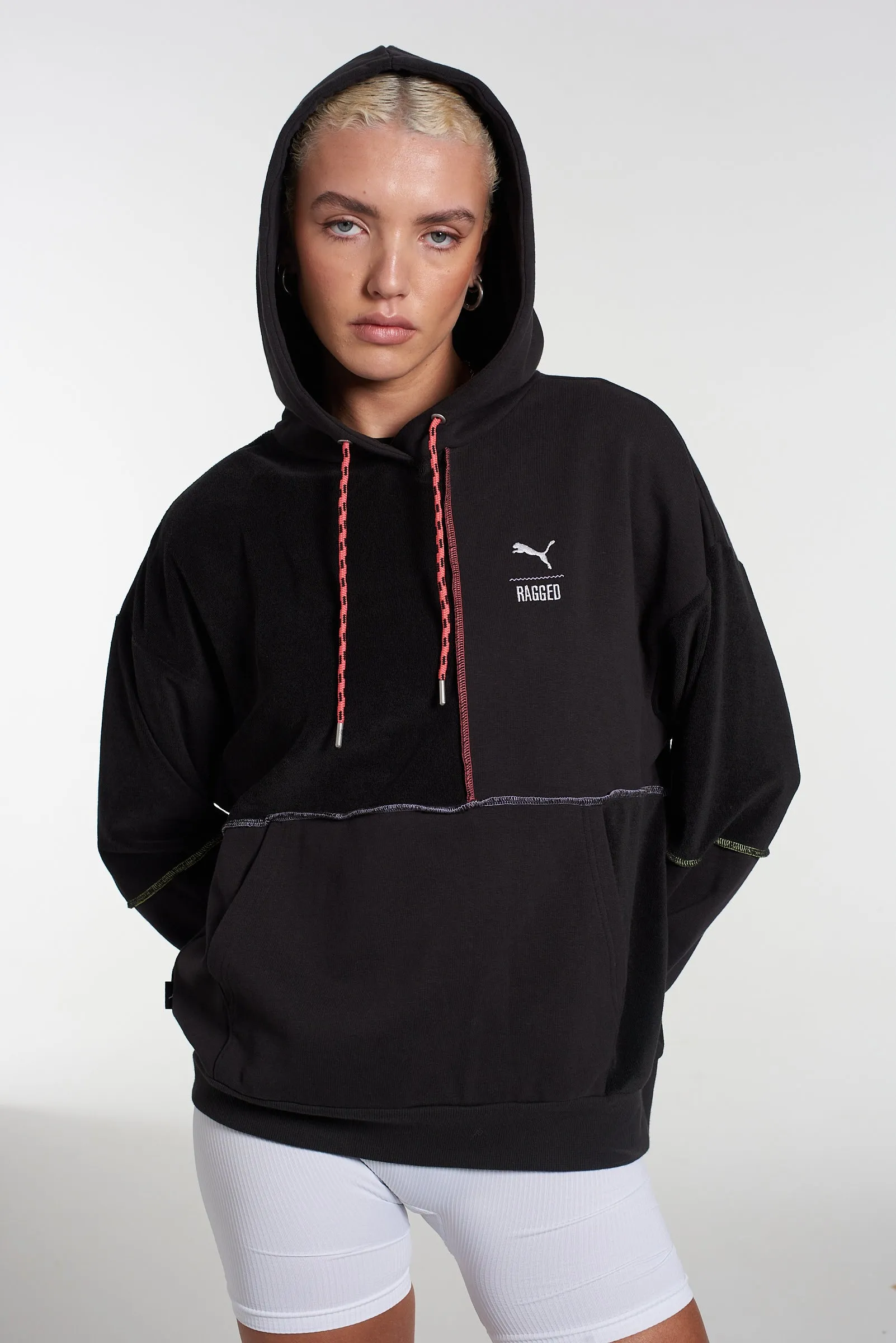 ribbed texture Seasonal Fit PUMA x The Ragged Priest Black Jersey Hoodie