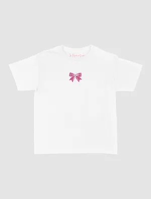 put a bow on it embroidered baby tee Versatile Comfort Stylish