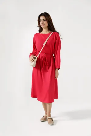 Soft Gradient Comfort Layer Wear BLETED LONG DRESS