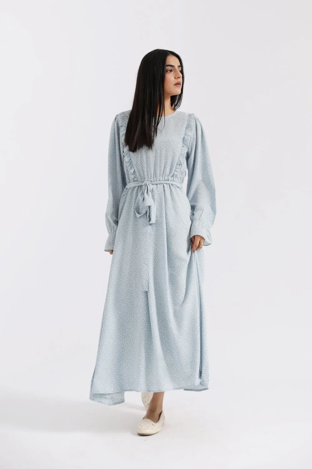 Smooth Curve Smooth Finish LONG PRINTED DRESS