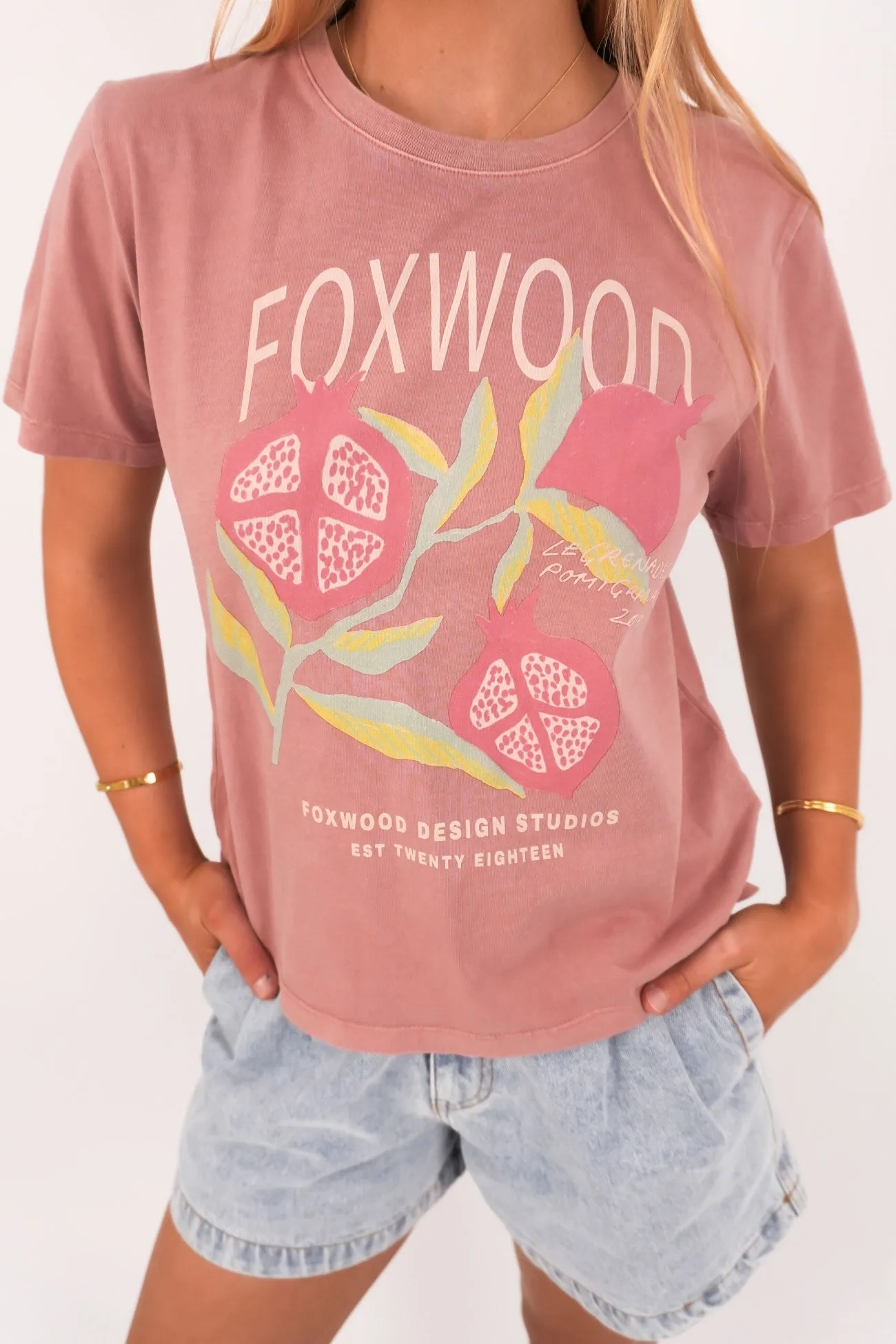 Pomegranate Tee Ash Rose Animal print wildness Vintage authenticity