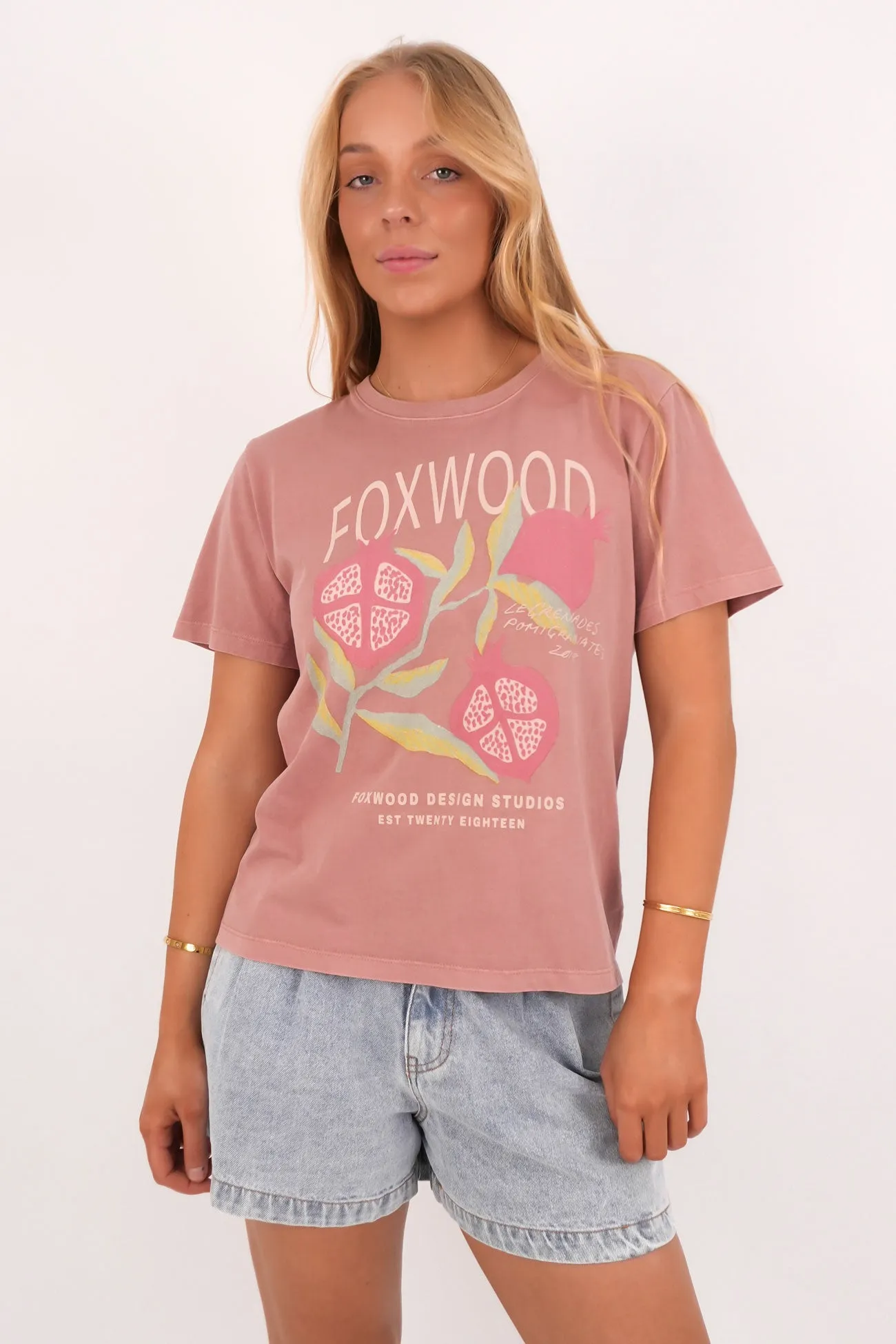 color blocking Stretch waistband Pomegranate Tee Ash Rose
