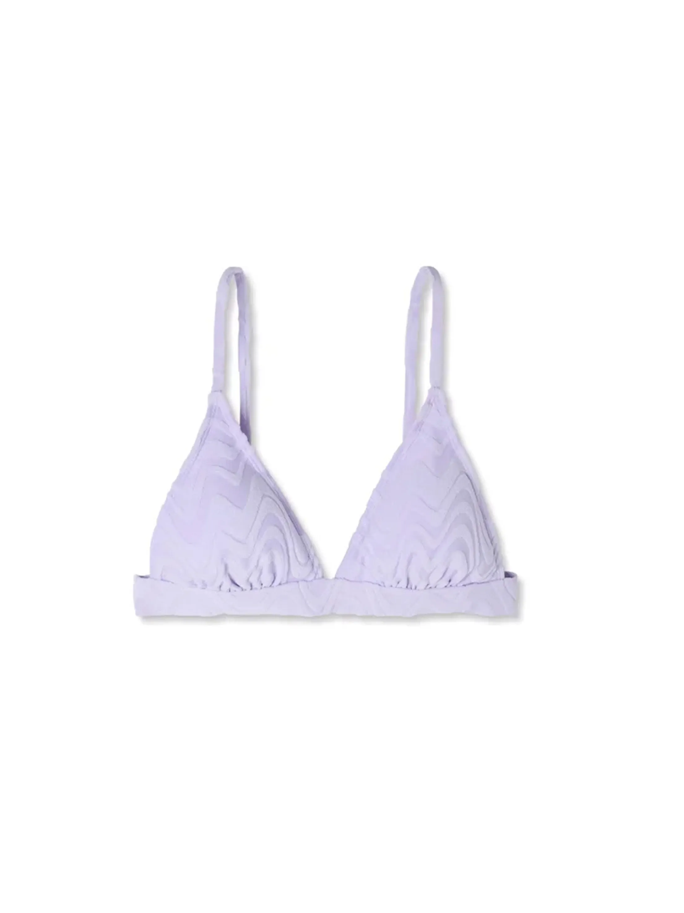 Flexible Fit System Women's Wavy Terry Textured Triangle Bikini Top,Light Purple