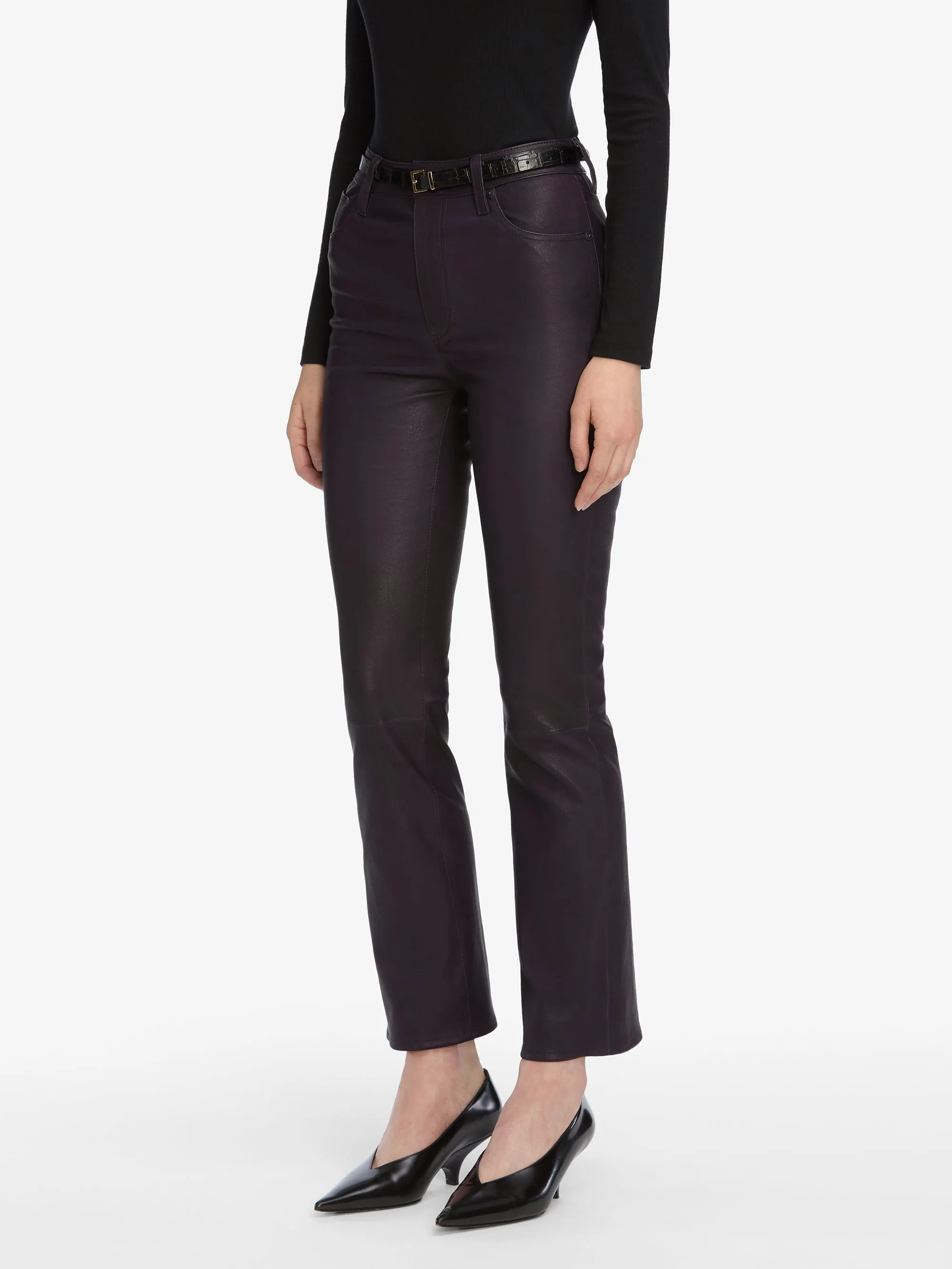 The Leather Reboot Crop -- Dark Royal Purple Quick Move Tear Resistant Design