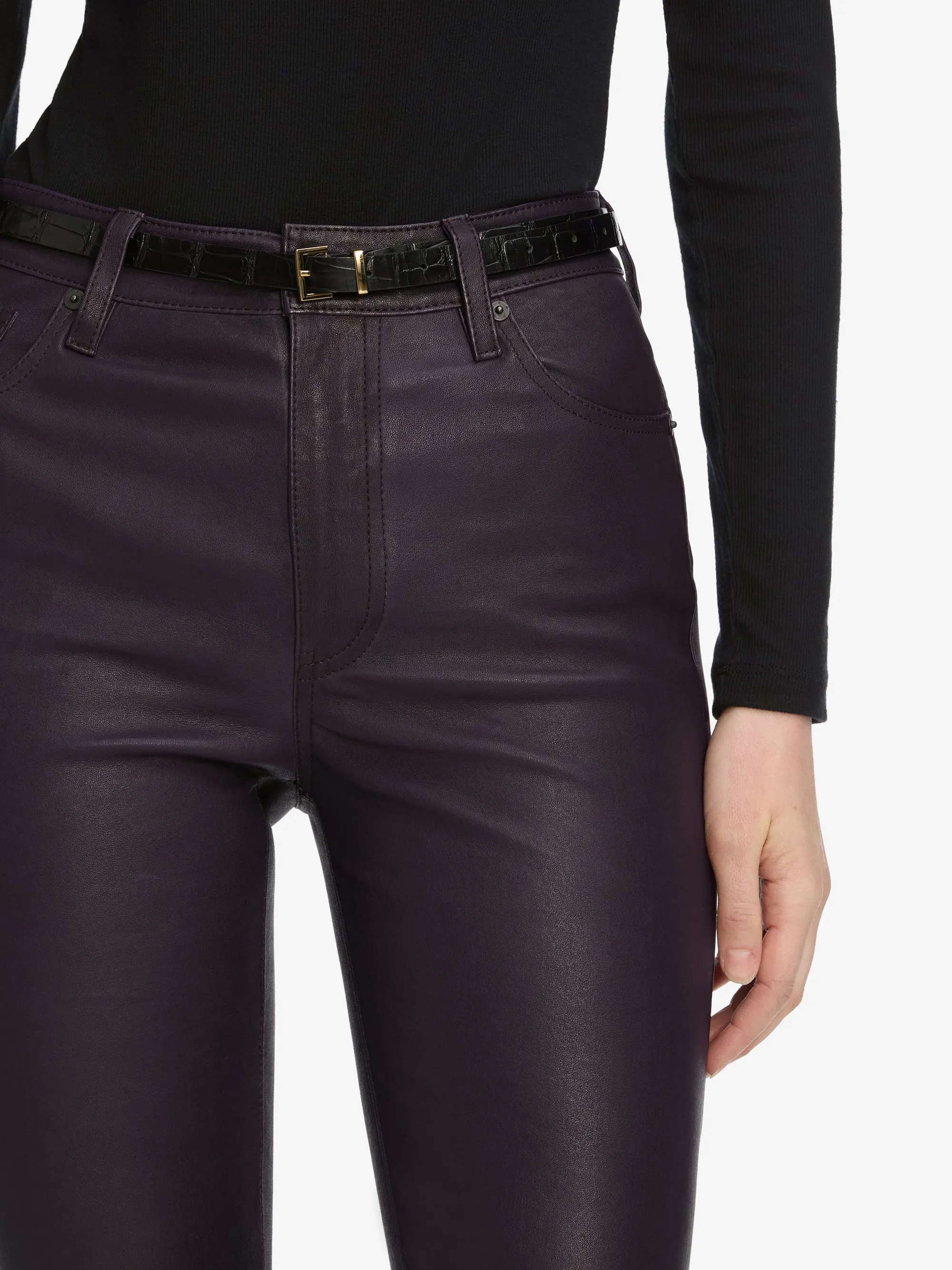 Comfy All-Day The Leather Reboot Crop -- Dark Royal Purple
