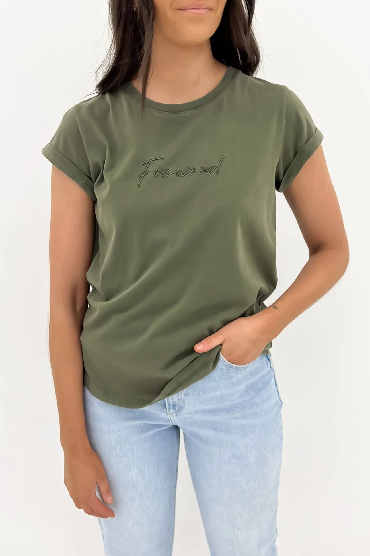 UV resistant Odor Resistant Material Signature Tee Khaki