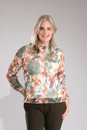 Day Off Crushed Mesh Top | Olive Spice Garden | 4511B1