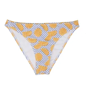 Women's Orange Print Bikini Brief,Multi Butter Soft Stretch