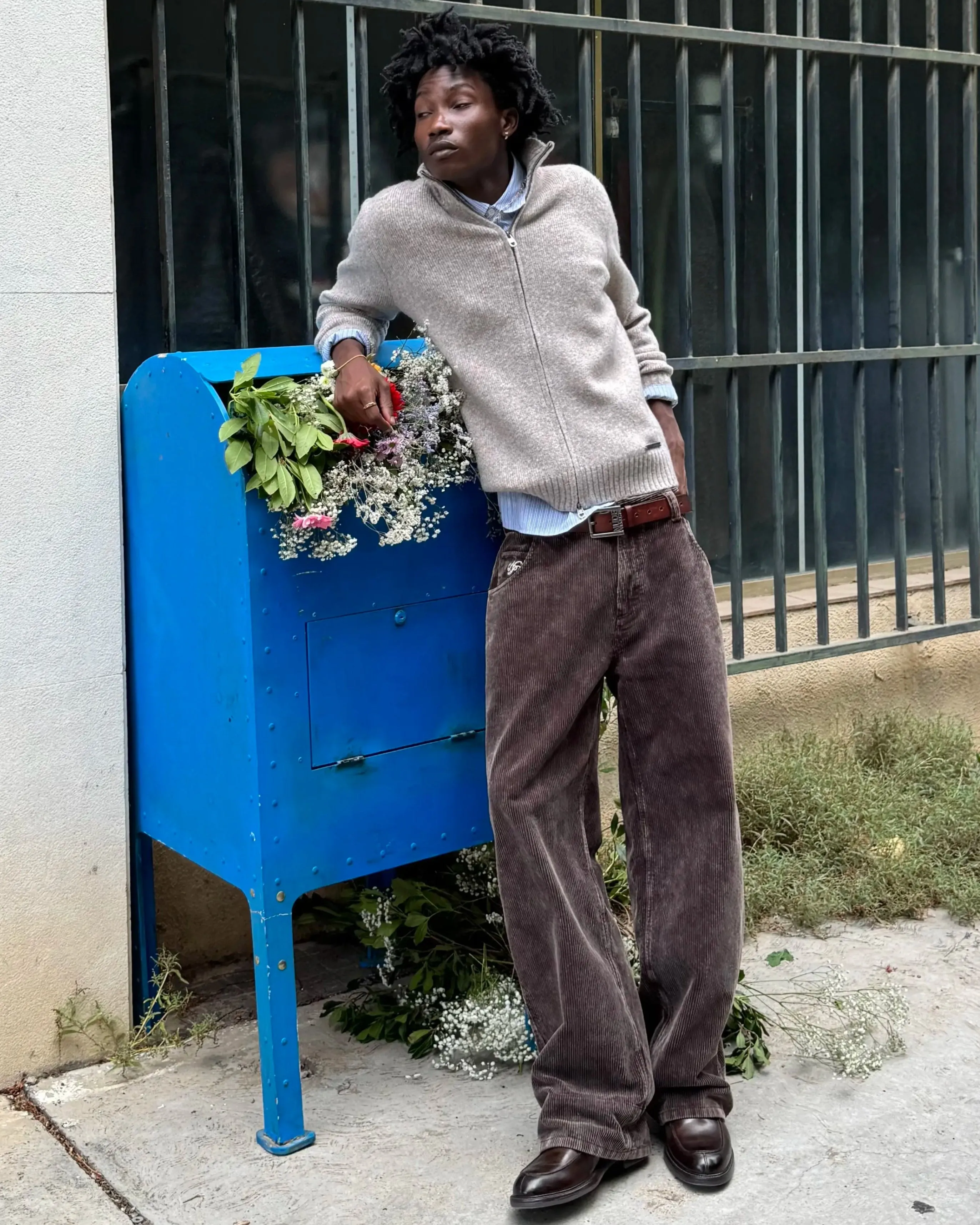 Sweet Zip-up Knit Beige Fresh Casual Wear