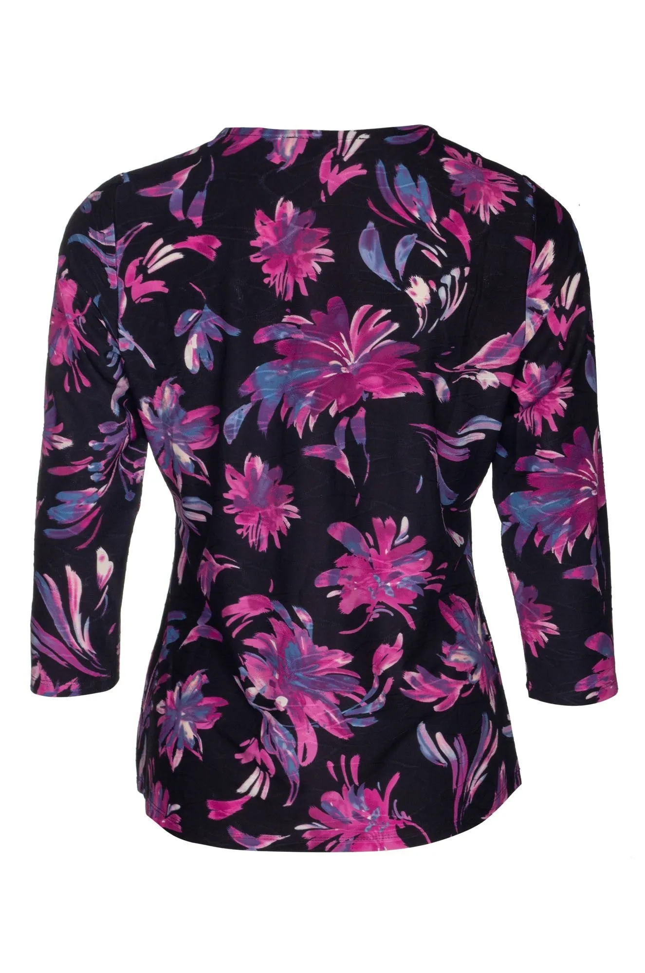 Winter Fit Top | Purple Pink Flower | 9121B1