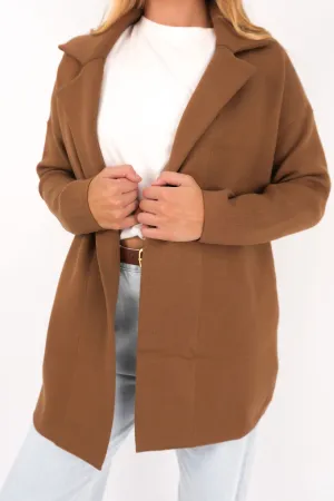 All Season Flexible Fleece Lining Zuzu Coat Brown