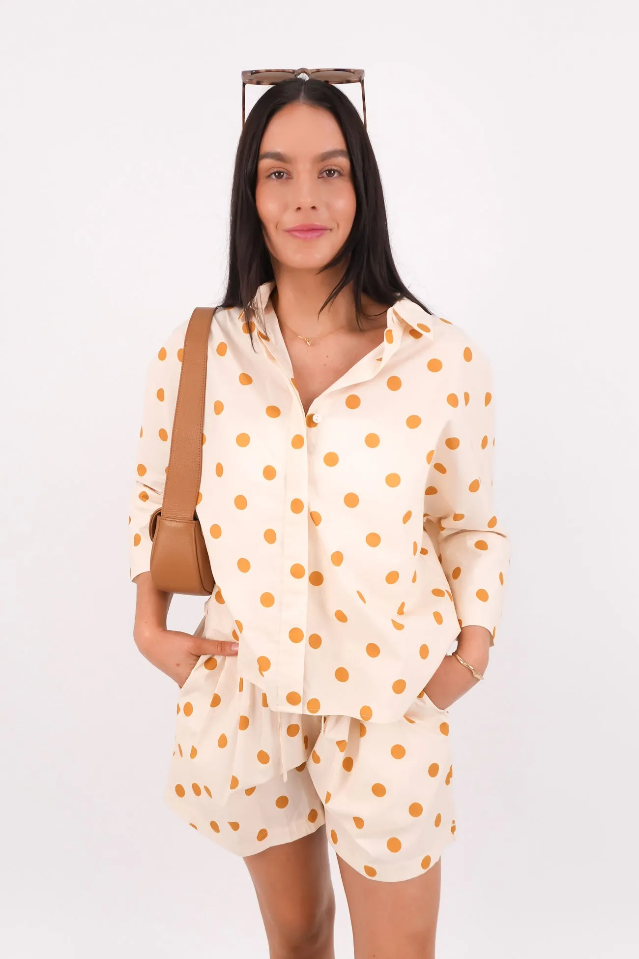 Quinn Shirt Mustard Spot Quick Wear Sports Apparel