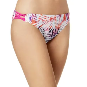 Women's Leaf Breeze Printed Bikini Bottom,White Quick Dry Technology Opaque Lining