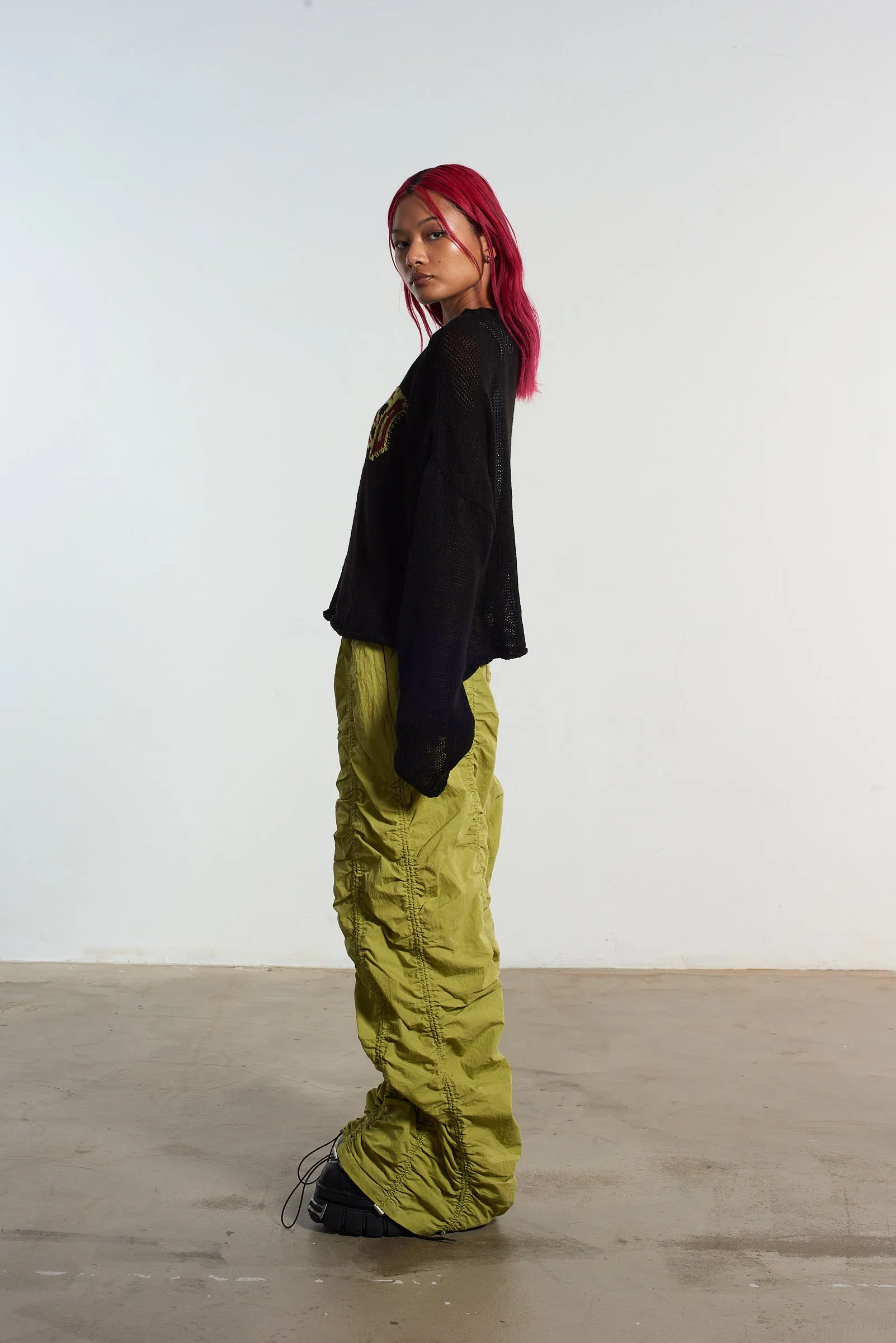 Ragged Fine Knit Logo Jumper Wrinkle resistant fabric Light Warmth