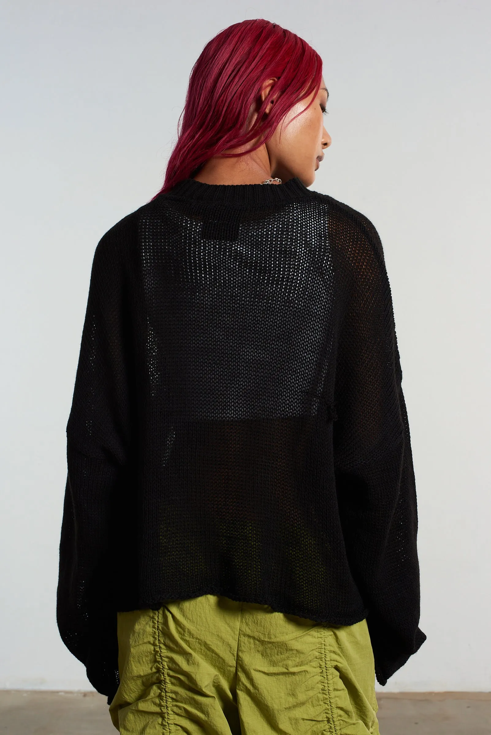 Ragged Fine Knit Logo Jumper Street Warmth Winter Comfort