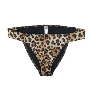 Women's Leopard Print Bikini Bottom,Multi Non Slip Elastic Quick Release Clasps