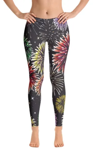 ReadyGOLF: Fireworks Women's All-Over Leggings Eco Friendly Luxury Choice