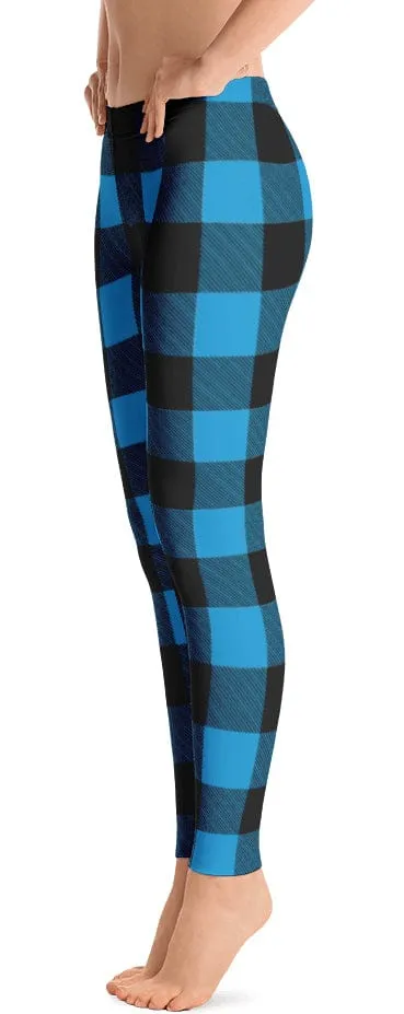 Morning Stretch Active Lifestyle Breathable Waist ReadyGOLF: Lumberjack Blue Women's All-Over Leggings