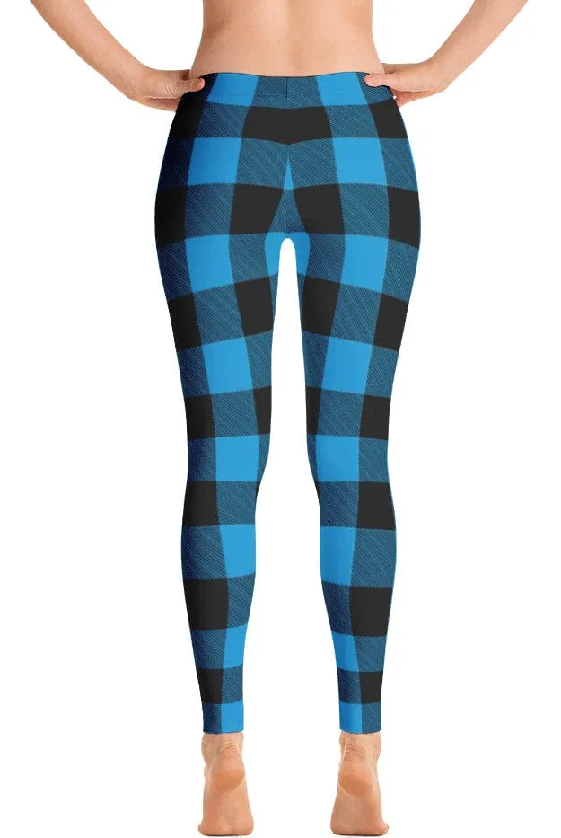 ReadyGOLF: Lumberjack Blue Women's All-Over Leggings Warm Layer