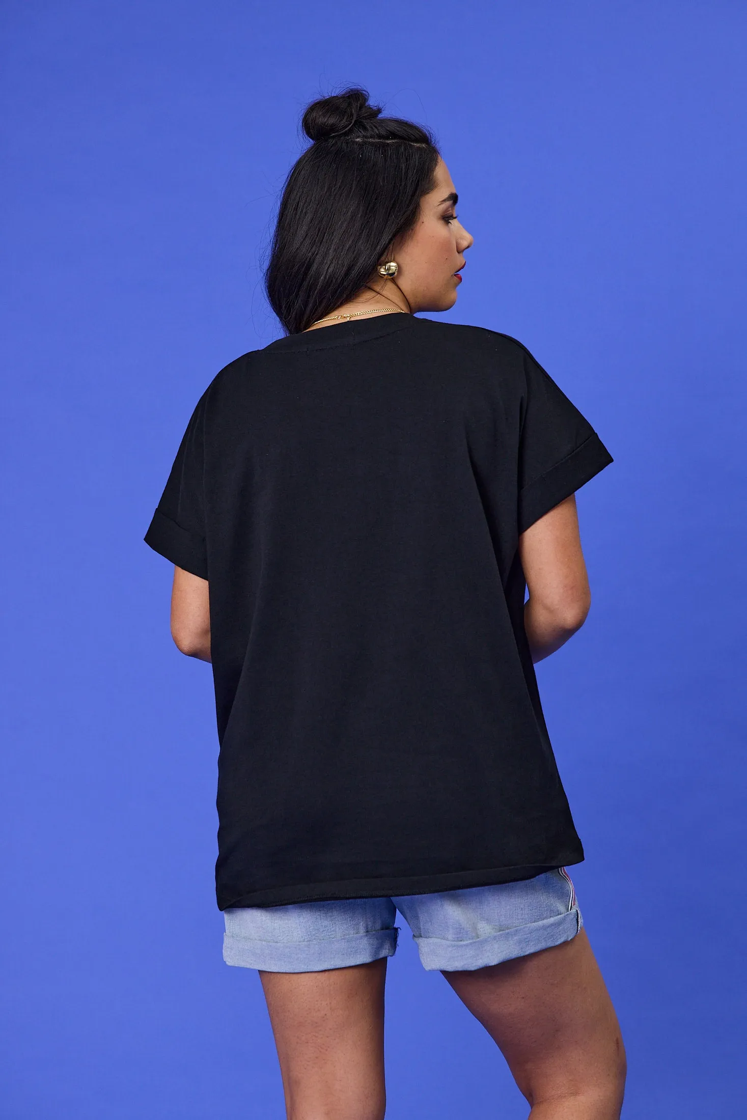 Everyday Comfort Set In Sleeve Rebel Club Fierce Heart Drop Crew Tee Washed Black