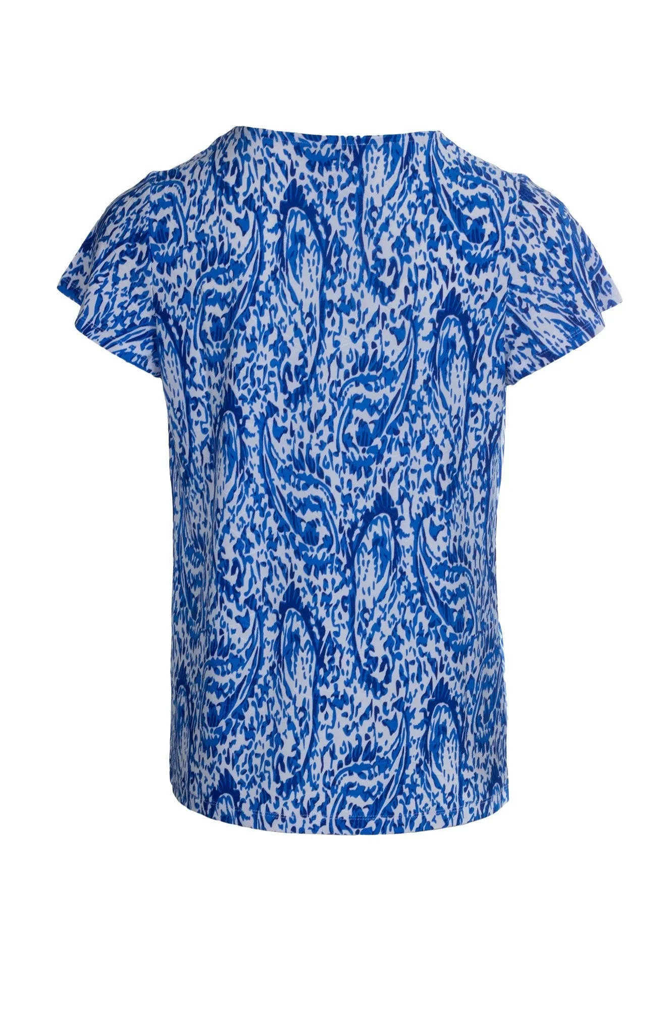 Flash Core OdorResistantFabric Printed Slinky Top | Royal White Paisley | 7403A1