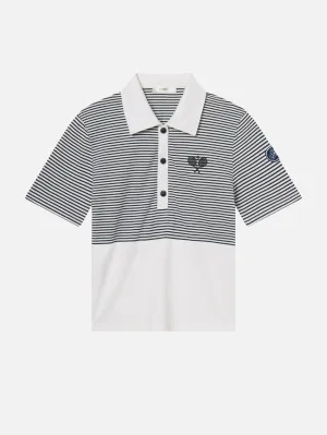 The Tennis Polo -- White Multi Elegant Detail Sporty Comfort Fit