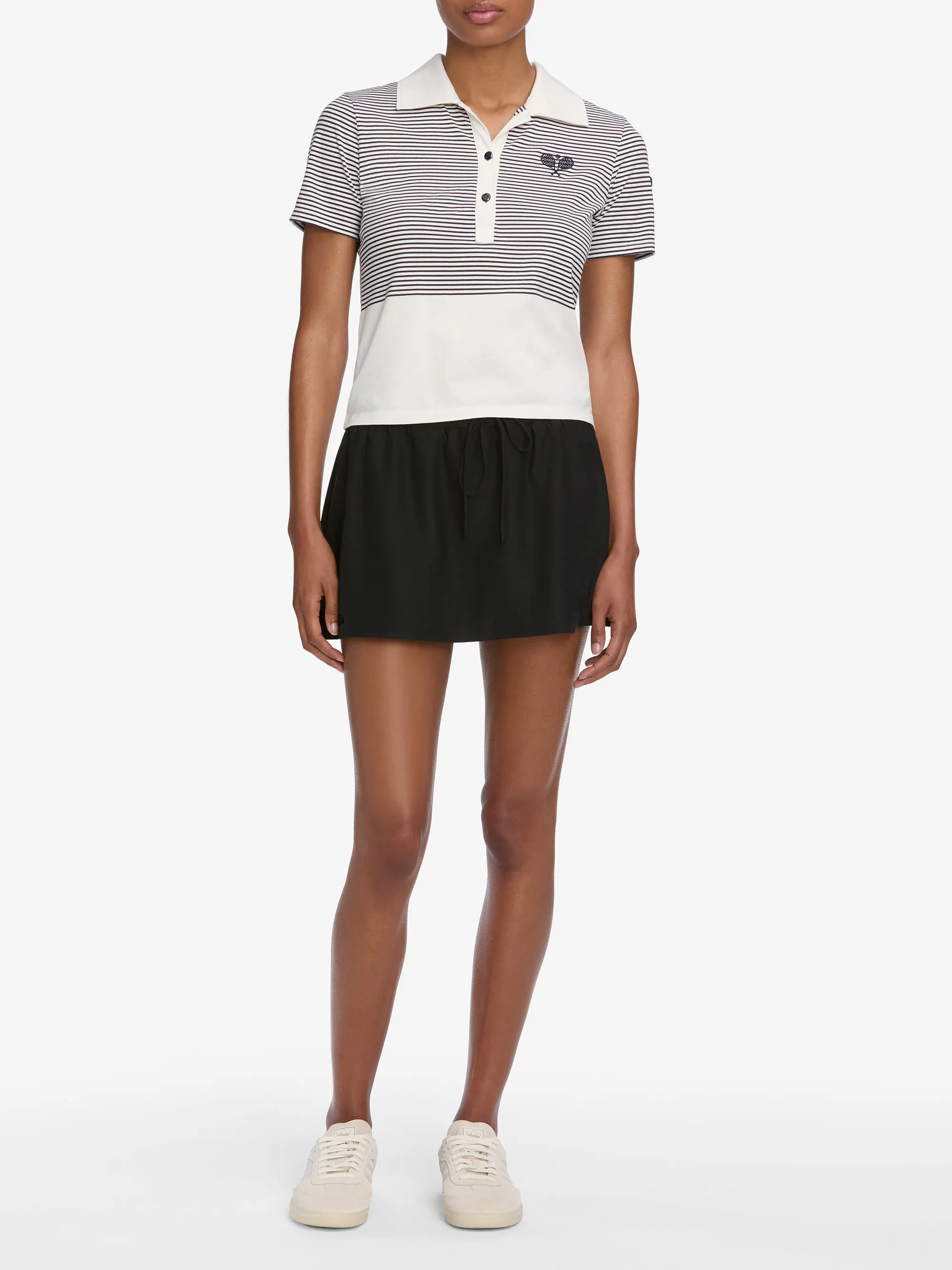 The Tennis Polo -- White Multi High-End Quality Trendy Piece