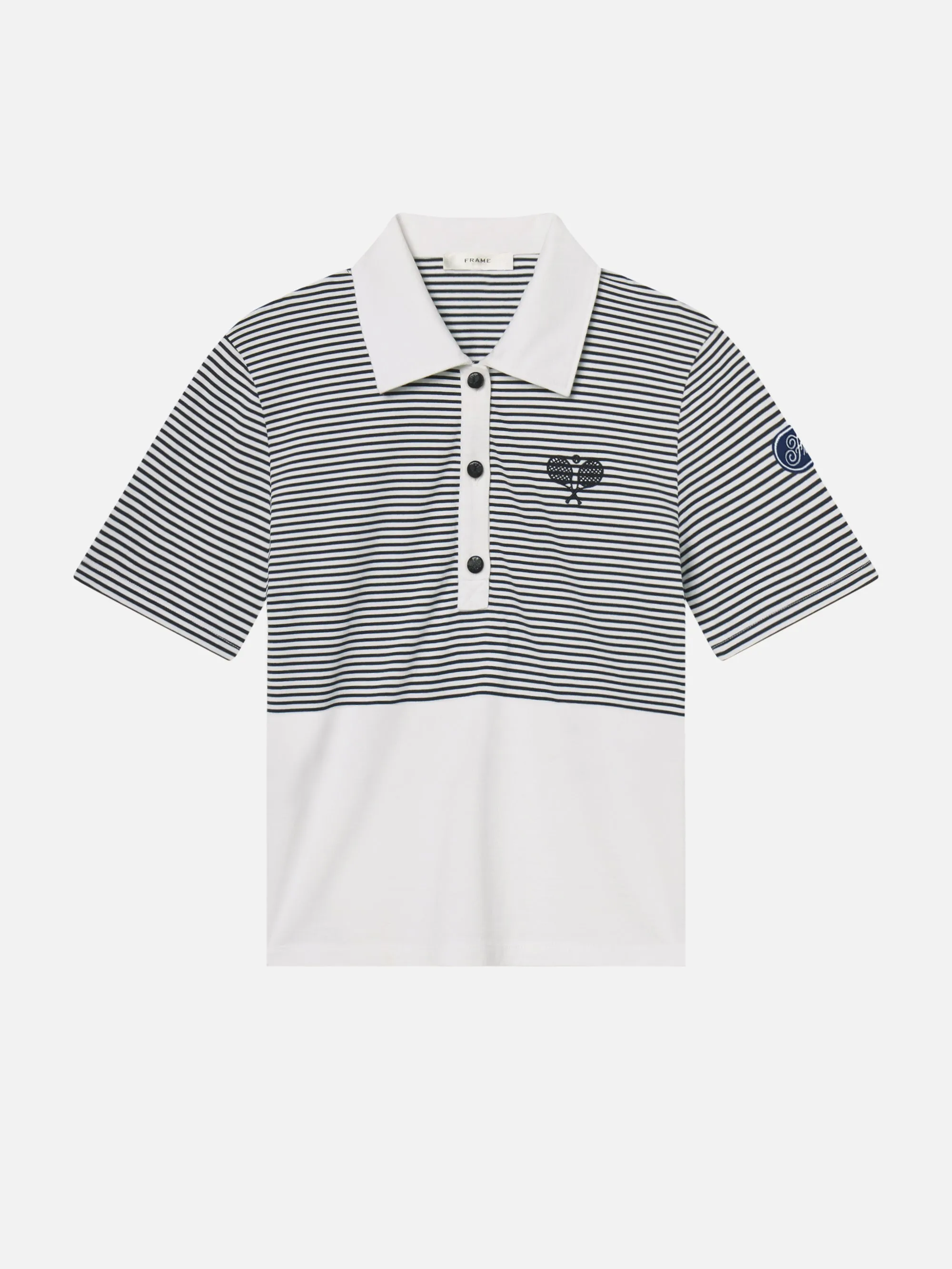 The Tennis Polo -- White Multi Elegant Detail Sporty Comfort Fit