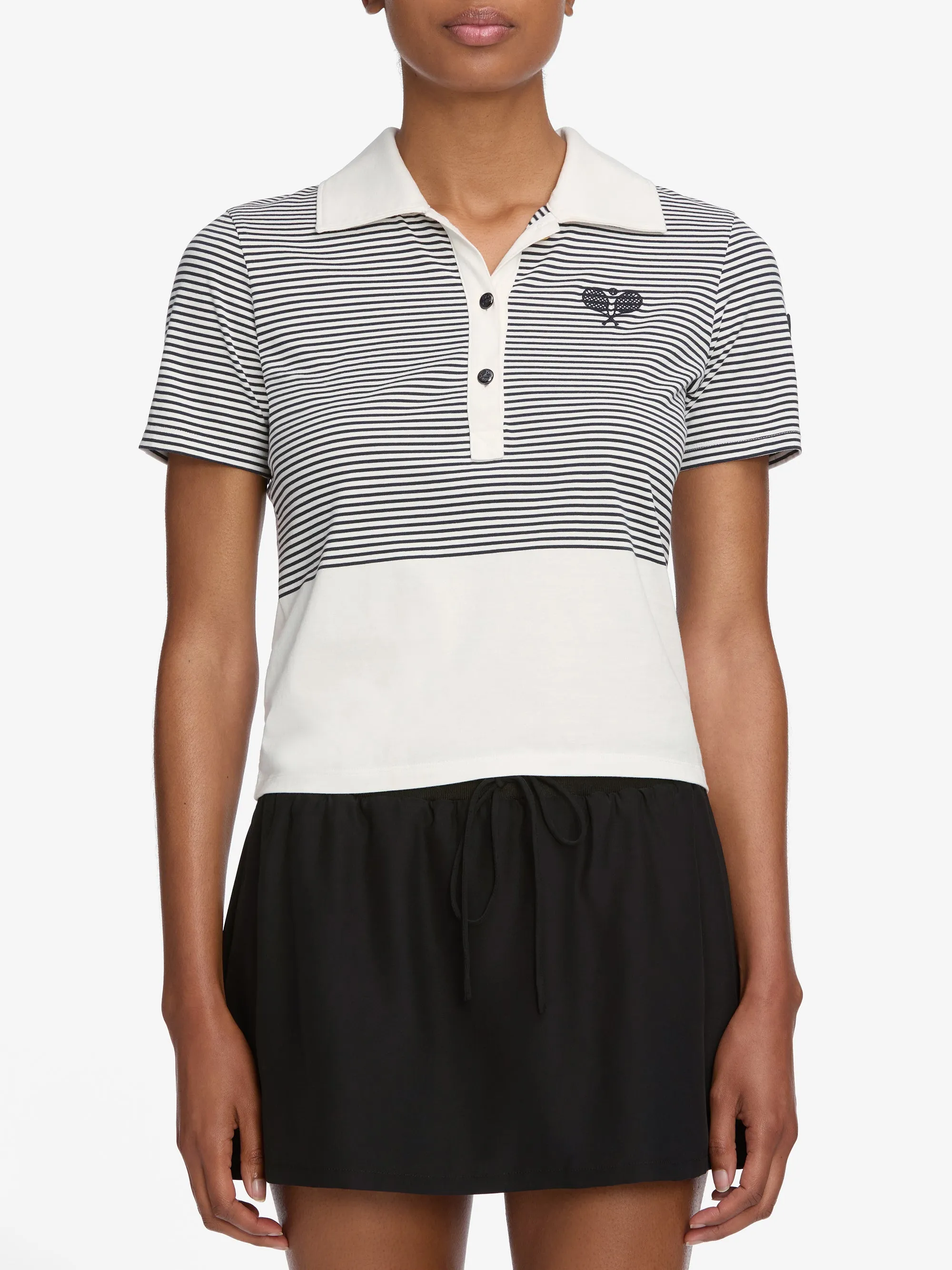 The Tennis Polo -- White Multi Essential Comfort Chill Comfort Look