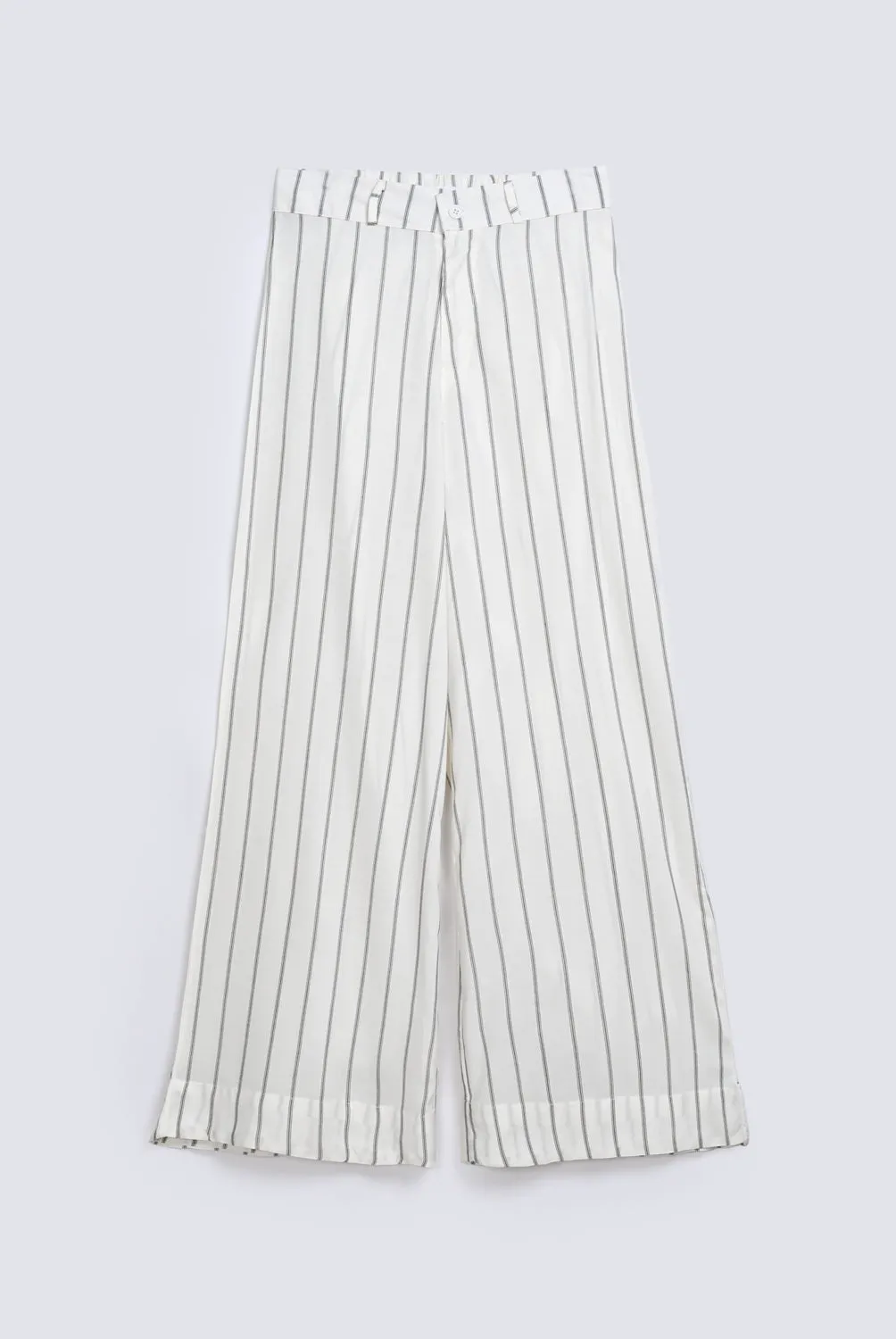 STRIPED WIDE LEG TROUSER OrganicCotton Tapered Leg Design