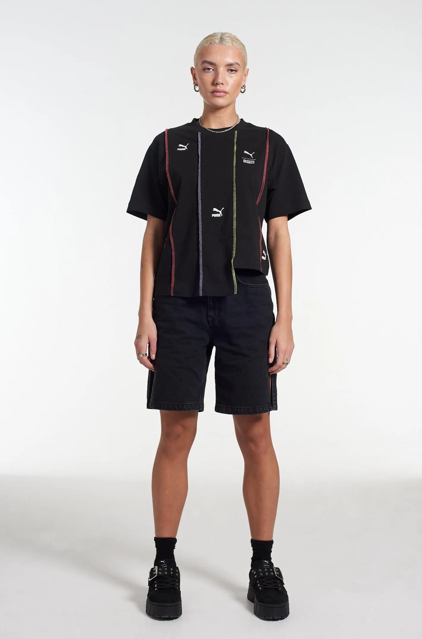 PUMA x The Ragged Priest Black Jersey Tee Casual Sweater