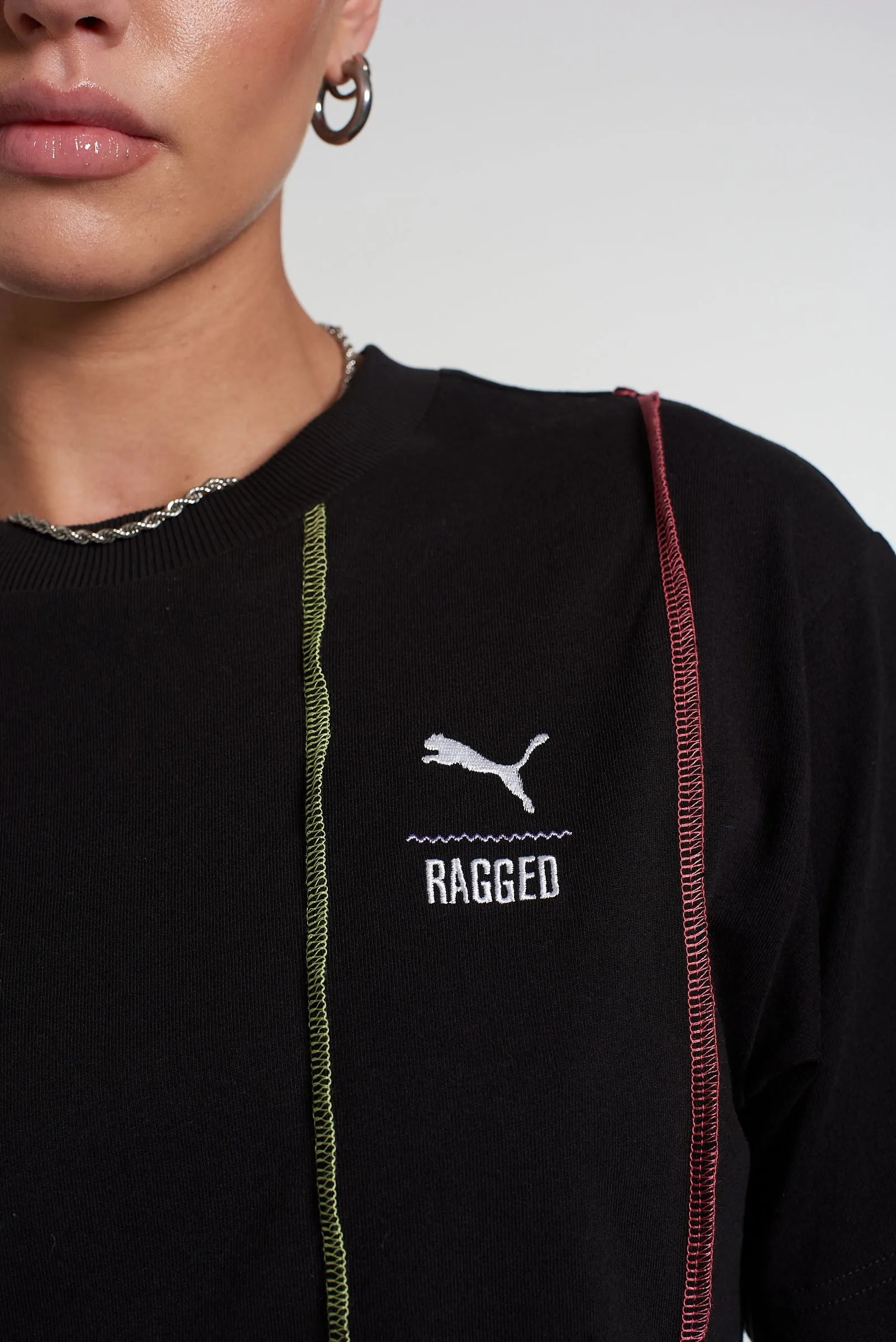 PUMA x The Ragged Priest Black Jersey Tee Eco-Friendly Material Road Soul