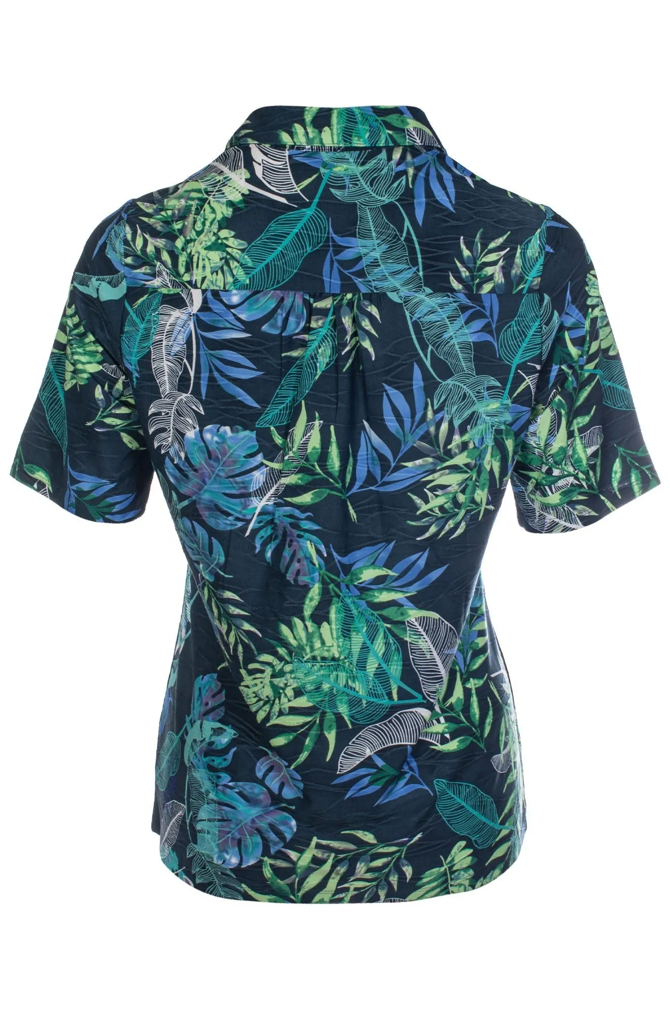 ThermalRegulating Fabric Polo Top | Navy Green Palm | 9122C1