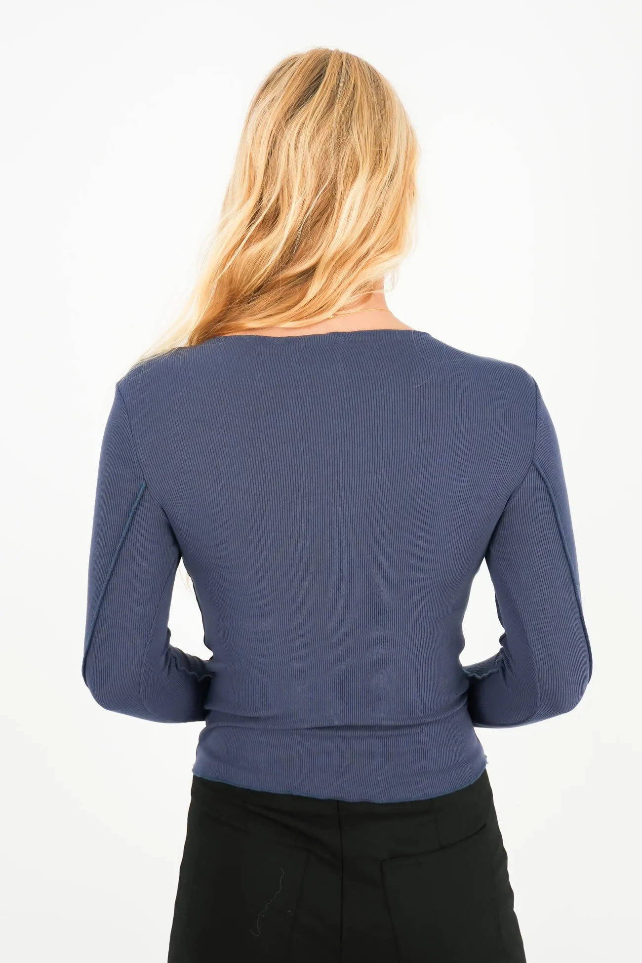Eleni Long Sleeve Top Navy Parisian Chic