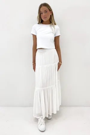 Olsen Skirt White Hypoallergenic fabric Figure Flattering