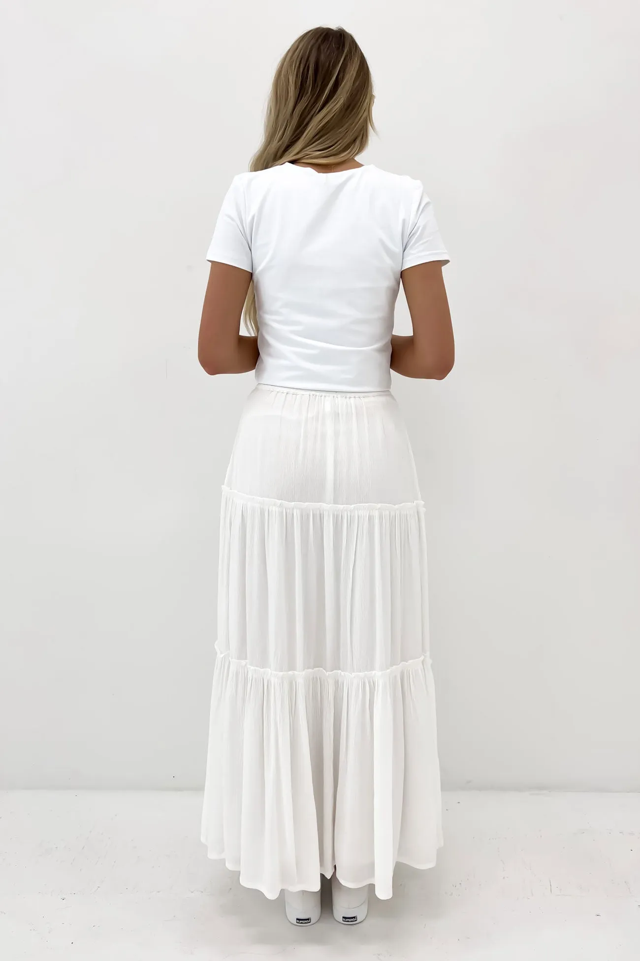 Olsen Skirt White Weekend Vibes Neat Finish