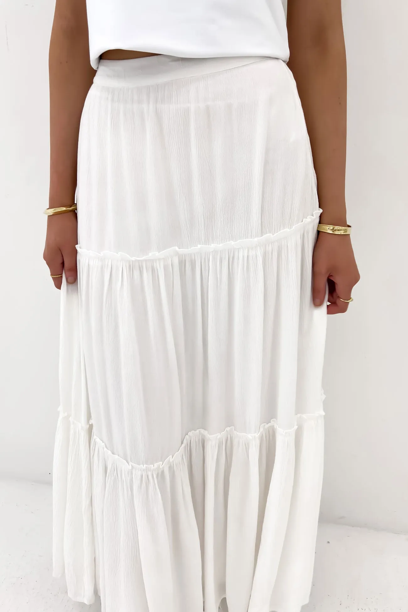 Olsen Skirt White Effortless Feel Neutral Look