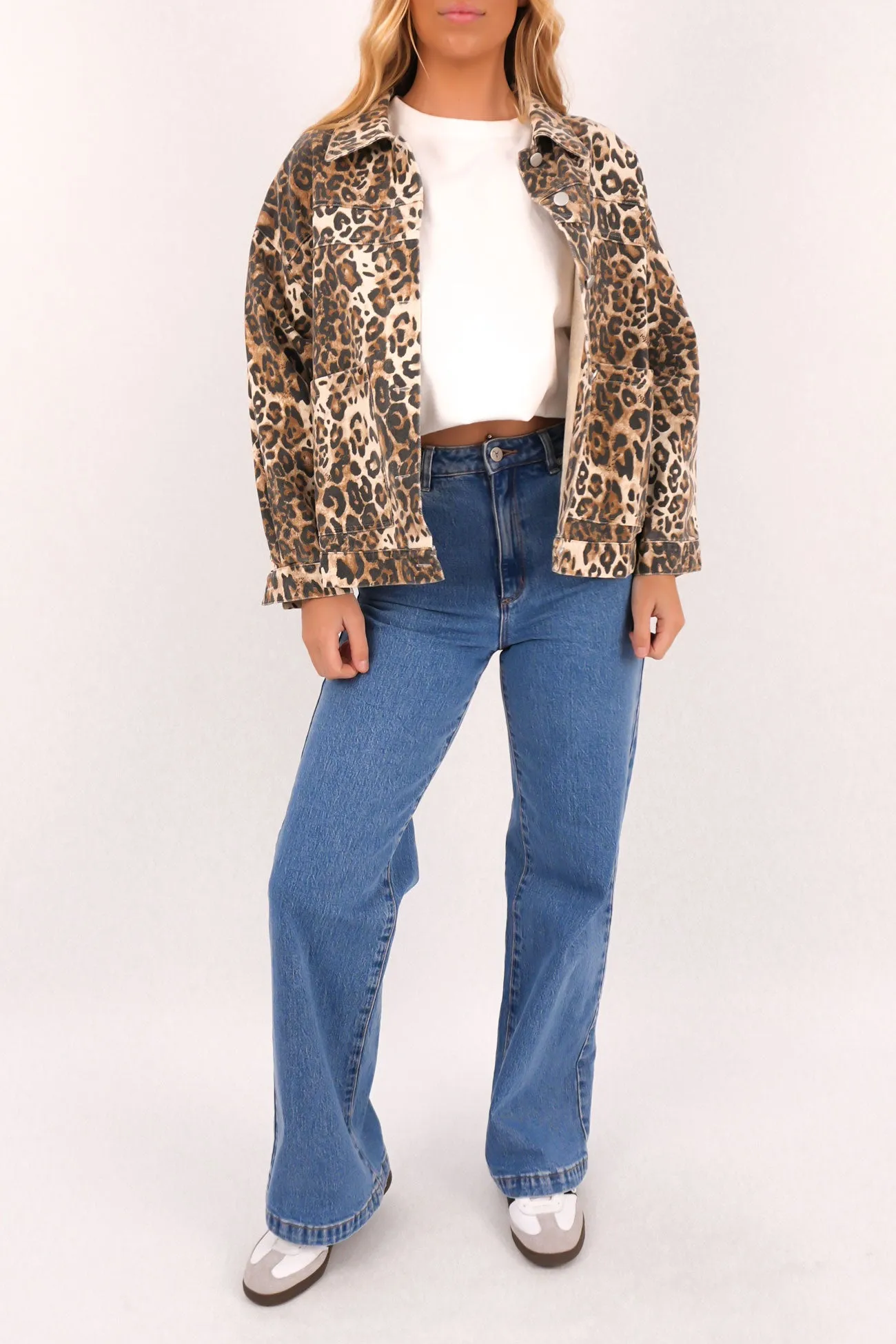 Ray Denim Jacket Leopard QuickAccessPockets