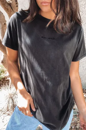 BZ Tonal Tee Washed Black Casual Chic Look