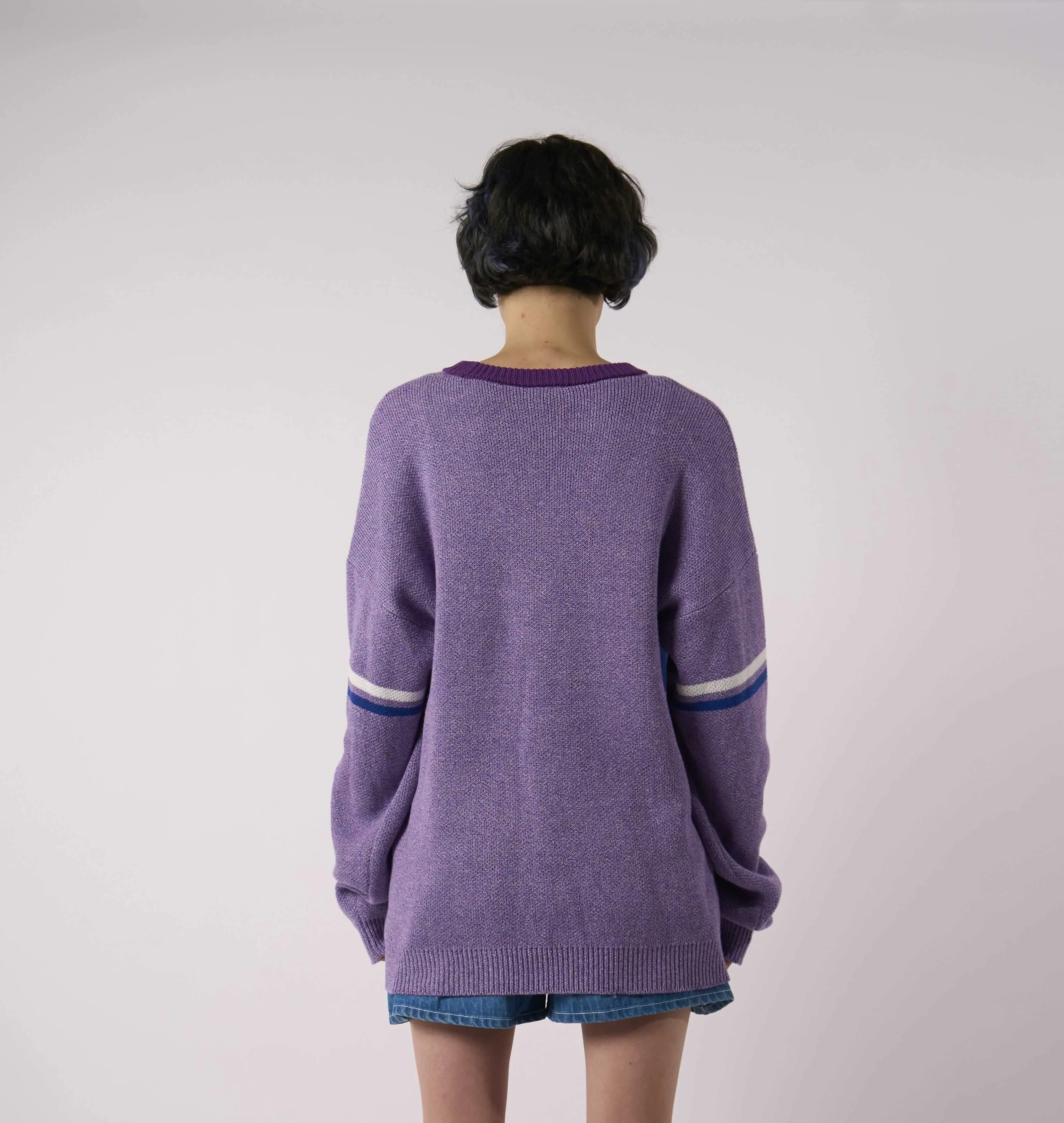 Basic Layer Kickers Purple Oversized Logo Knit