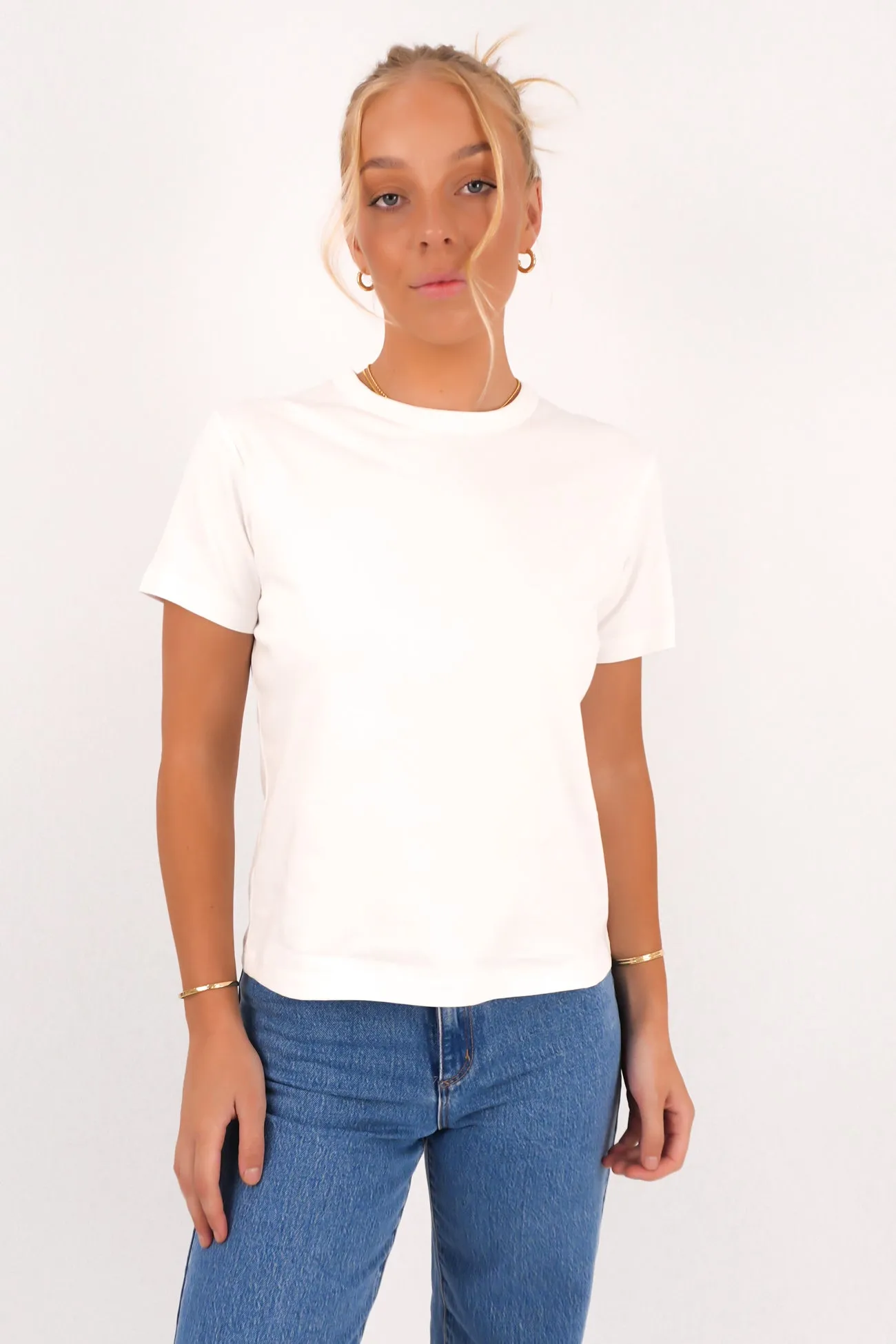 Regular Tee White Recycled Polyester Simple and Light