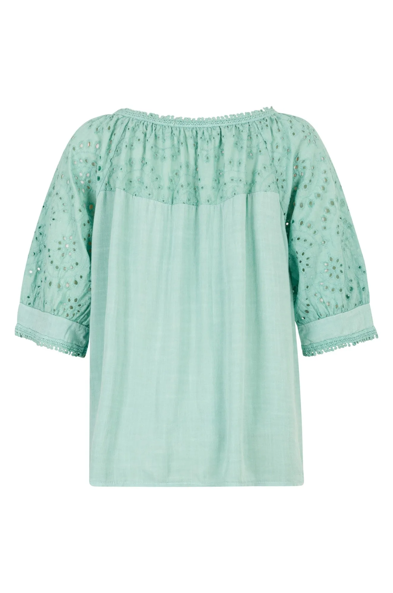 Elegant Tunic Business Outfit Made in Italy Broderie Anglaise Top | SAGE | 0307A1