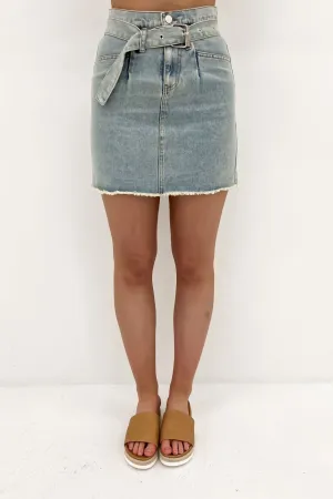 Dash Denim Mini Skirt Light Blue Flexible Comfort