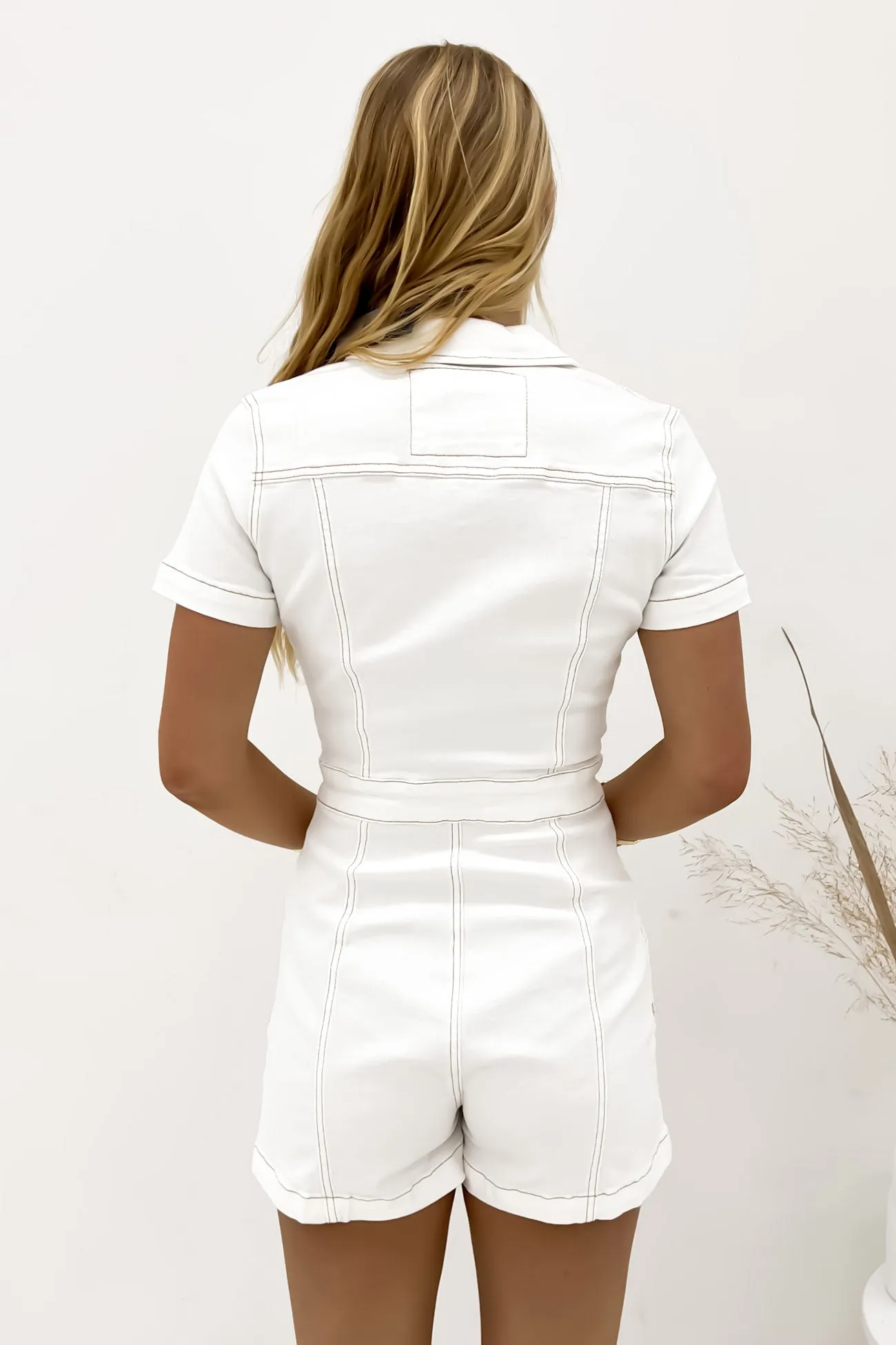 Boston Playsuit Vintage White Digital Glow Formal Look