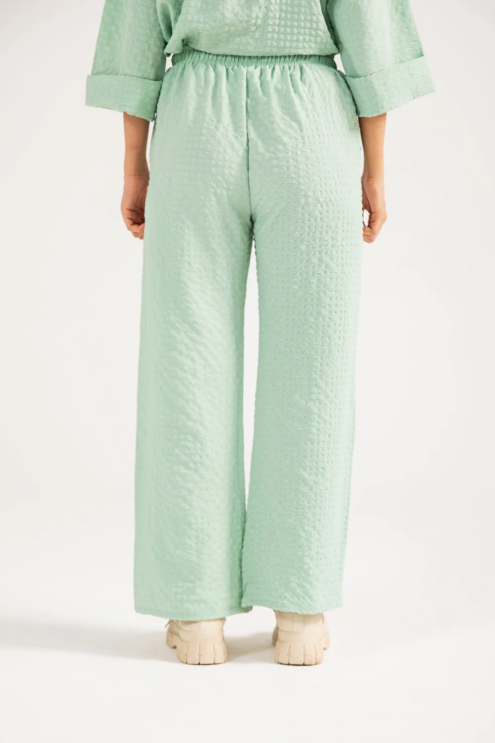 Street Active Comfort Style TEXTURED WIDE LEG TROUSER